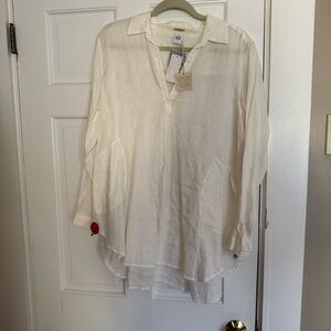 Magaschoni White Linen Shirt size M